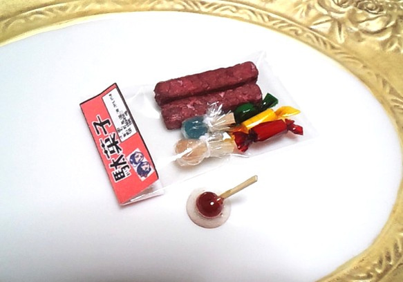 ミニチュア「駄菓子セット」 2枚目の画像