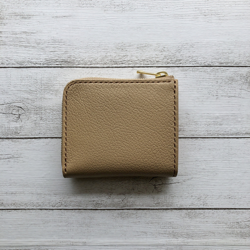 受注製作 お札を折らないゴートレザーL字ファスナーミニ