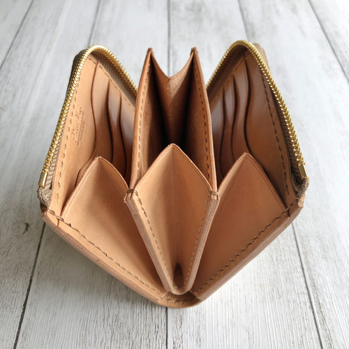 受注製作 お札を折らないゴートレザーL字ファスナーミニウォレット