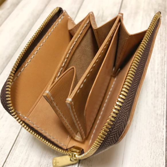 【小銭入れサイドポケット追加オプション 】L字ファスナーミニウォレット用 3枚目の画像