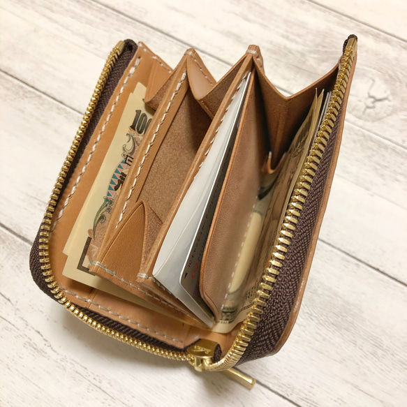 【小銭入れサイドポケット追加オプション 】L字ファスナーミニウォレット用 5枚目の画像