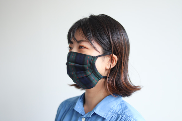 【送料無料】再再販! 秋冬マスク　おしゃれマスク　プリーツマスク　（受注生産） 1枚目の画像