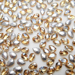 c33☆6×8mm☆しずく型ガラスストーン☆クリスタルAB色☆10粒☆デコ