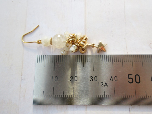 sold/金具変更OK　Pierces or Earrings　星　ルチル（P0958） 4枚目の画像