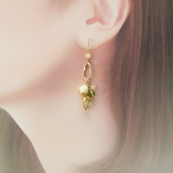 金具変更OK　Pierces or Earrings　ジェイド　チェコ（P0966） 4枚目の画像