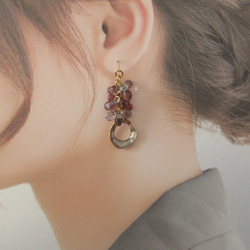 金具変更OK　Pierces or Earrings　レピドライト　チェコ（P0967） 3枚目の画像