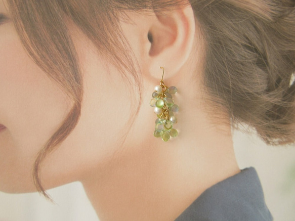 金具変更OK　Pierces or Earrings　淡水パール　チェコ（P0968） 3枚目の画像