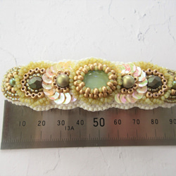 Hair accessory　バレッタ　ビーズ刺繍　（K1025) 5枚目の画像