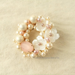 sold/Brooch　ホワイトシェル（K0566) 2枚目の画像