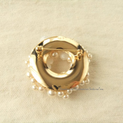 sold/Brooch　ホワイトシェル（K0566) 3枚目の画像