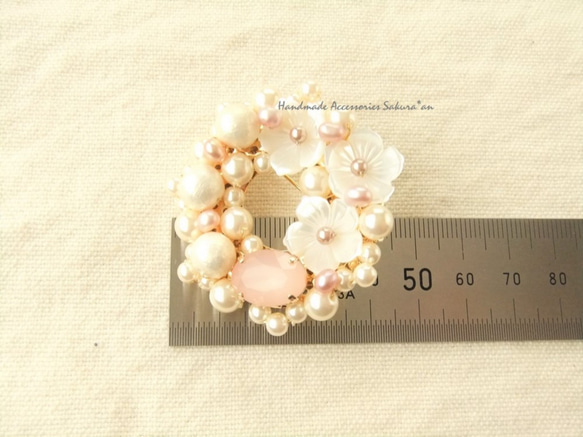 sold/Brooch　ホワイトシェル（K0566) 4枚目の画像