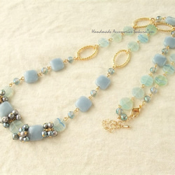 sold/Necklace　エンジェライト　チェコ（N1107) 2枚目の画像