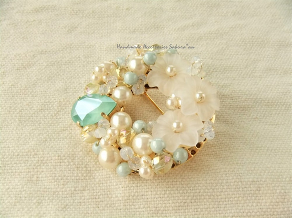 sold/Brooch　フロストフラワー（K0582) 2枚目の画像