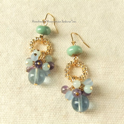 Pierces or Earrings　フローライト（P0757） 1枚目の画像