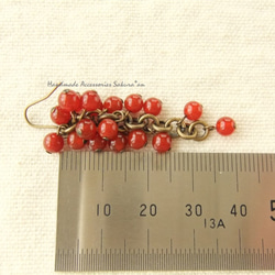 sold/Pierces or Earrings　レッドアゲート（P0760） 3枚目の画像