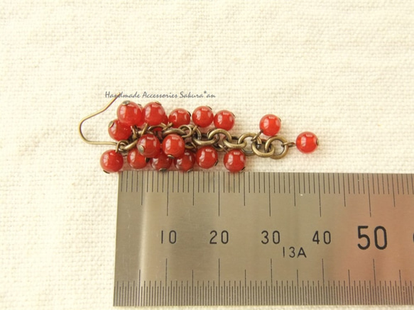 sold/Pierces or Earrings　レッドアゲート（P0760） 3枚目の画像