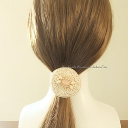 Hair accessory　ヘアゴム　オーバルレース（K0593) 5枚目の画像