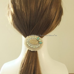 SALE  Hair accessory　ヘアゴム　3ビジュー（K0594) 5枚目の画像