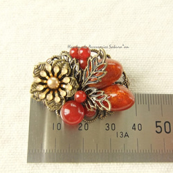 Brooch　レース　レッドアゲート（K0595) 4枚目の画像