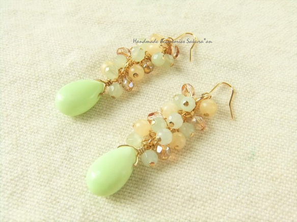 Pierces or Earrings　レモンクリソプレーズ（P0763） 2枚目の画像