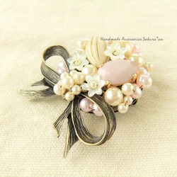 sold/Brooch　リボン（K0597) 2枚目の画像