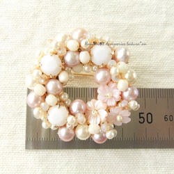 sold/Brooch　シェル　淡水パール（K0600) 4枚目の画像