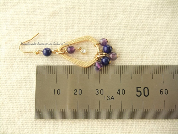 sold/金具変更OK　Pierces or Earrings　アメシスト　ラピスラズリ（P0769） 3枚目の画像