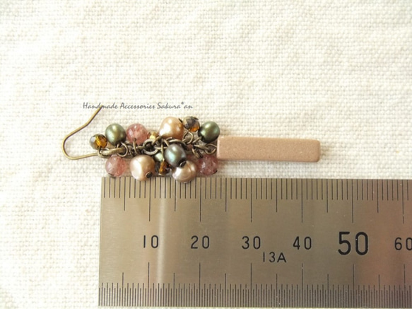 sold/Pierces or Earrings　モスコバイト　淡水パール（P0771） 3枚目の画像