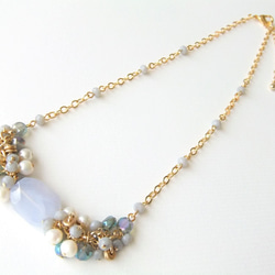 sold/SALE　Necklace　ブルーレースアゲート（N1143) 1枚目の画像