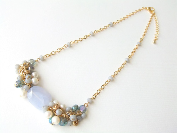 sold/SALE　Necklace　ブルーレースアゲート（N1143) 1枚目の画像