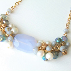 sold/SALE　Necklace　ブルーレースアゲート（N1143) 2枚目の画像