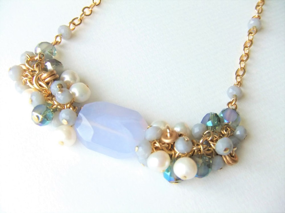 sold/SALE　Necklace　ブルーレースアゲート（N1143) 2枚目の画像