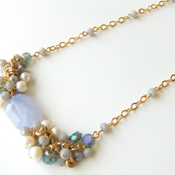 sold/SALE　Necklace　ブルーレースアゲート（N1143) 3枚目の画像