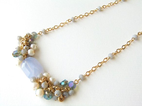 sold/SALE　Necklace　ブルーレースアゲート（N1143) 3枚目の画像