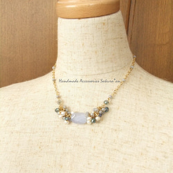 sold/SALE　Necklace　ブルーレースアゲート（N1143) 5枚目の画像