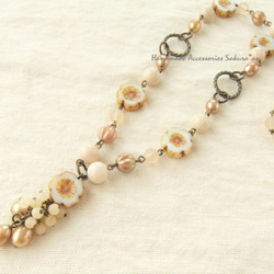 sold/Necklace　お花　チェコ（N1146) 2枚目の画像