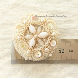 Brooch　ビーズ刺繍　レース（K0663) 4枚目の画像