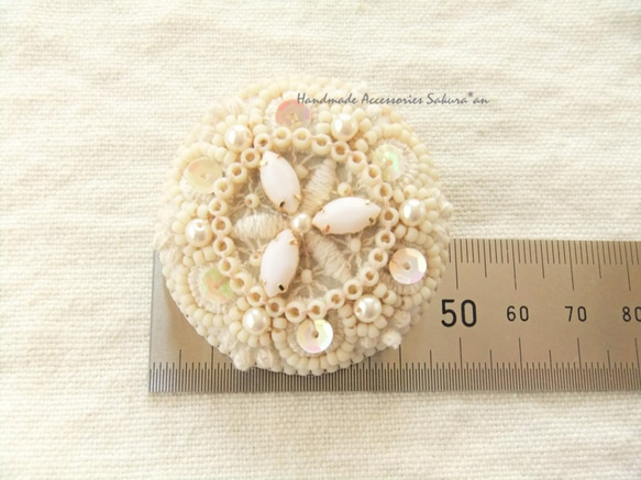 Brooch　ビーズ刺繍　レース（K0663) 4枚目の画像