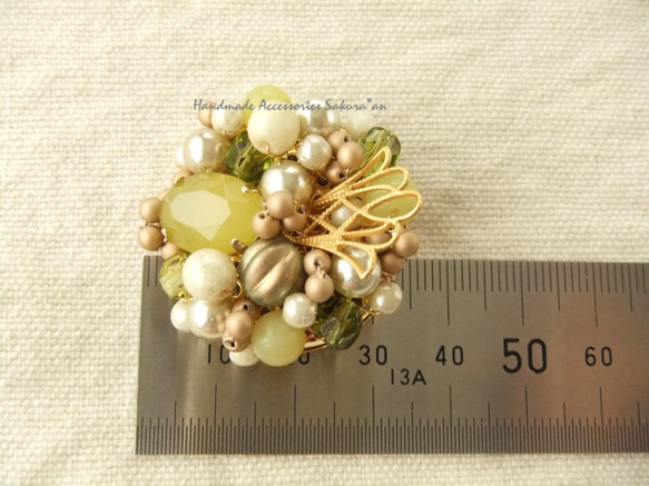 sold/Brooch　ピスタチオグリーン（K0665) 3枚目の画像