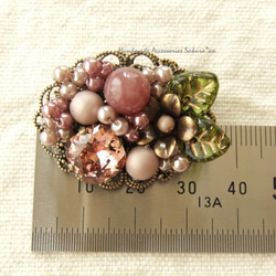 sold/Brooch　お花　葉っぱ（K0667) 4枚目の画像