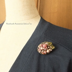 sold/Brooch　お花　葉っぱ（K0667) 5枚目の画像