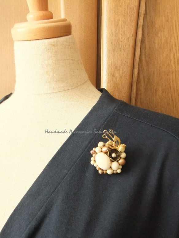 sold/Brooch　ヴィンテージ　ラインストーン（K0670) 5枚目の画像