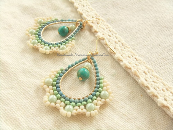 sold/金具変更OK　Pierces or Earrings  ターコイズ（P0802） 3枚目の画像