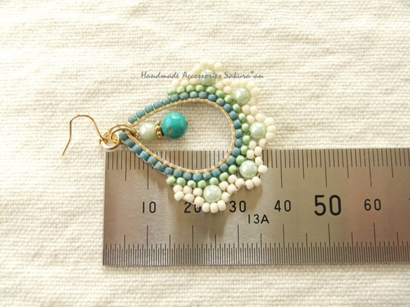 sold/金具変更OK　Pierces or Earrings  ターコイズ（P0802） 4枚目の画像