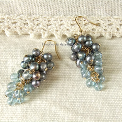 Pierces or Earrings  淡水パール　チェコ（P0815） 1枚目の画像