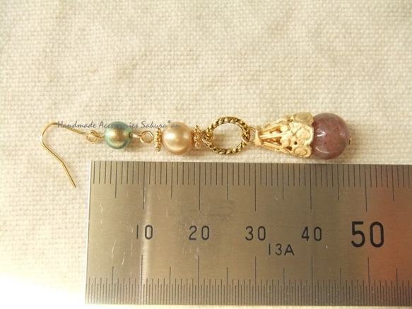 Pierces or Earrings  淡水パール　エクロジャイト（P0818） 3枚目の画像