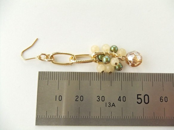 SALE　金具変更OK　Pierces or Earrings  クォーツ　ジェイド（P0847） 4枚目の画像