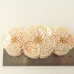 sold/Hair accessory　バレッタ　ビーズ刺繍　（K0749) 4枚目の画像