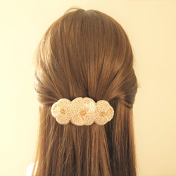 sold/Hair accessory　バレッタ　ビーズ刺繍　（K0749) 5枚目の画像