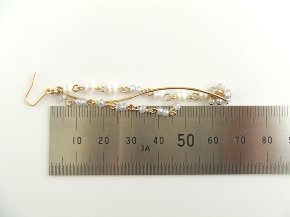 sold/金具変更OK　Pierces or Earrings　淡水パール　カットガラス（P0856） 3枚目の画像